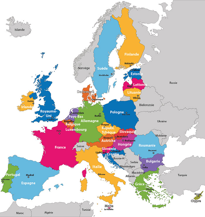 carte europe détaillée